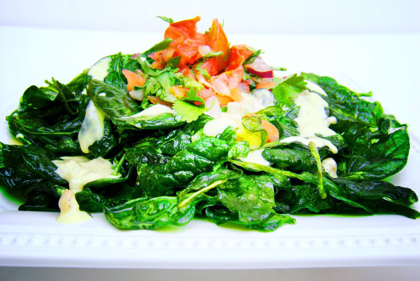 Crispy spinach chaat - Indian recipe
