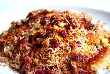 Parsi rice with saffron and sour cherries