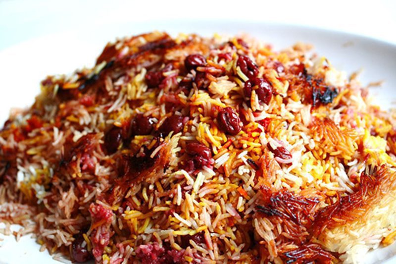 Parsi rice with saffron and sour cherries