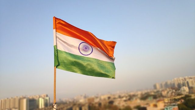 Ashok Chakra on the Indian tricolor flag