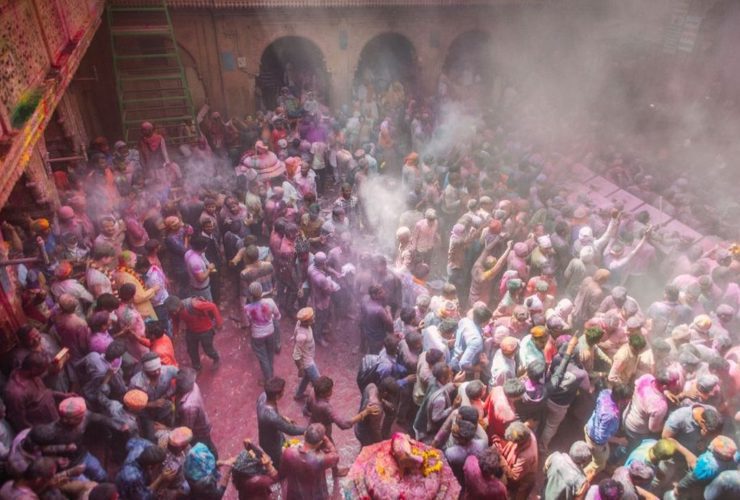 Bankey Bihari Temple Holi Celebration