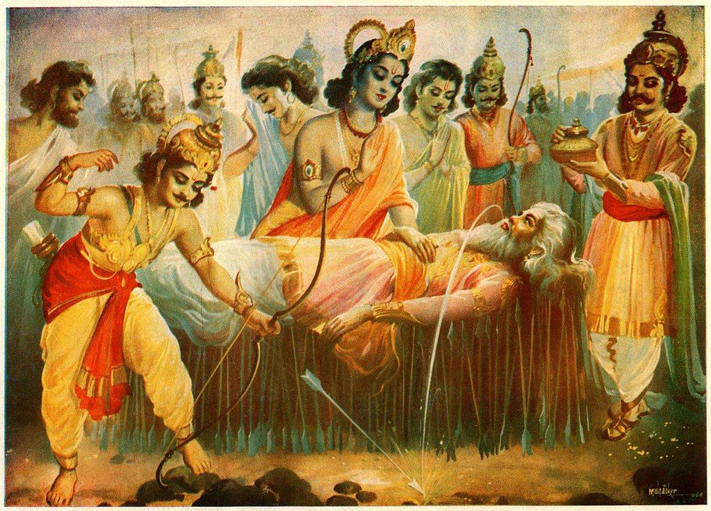 Bhisma Pitamah on death bed of arrows