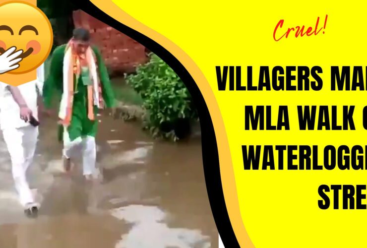Angry Villagers Make MLA Walk On Waterlogged Street