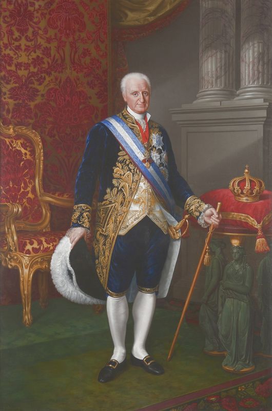 Charles IV can be seen wearing the sash of his father's Order
